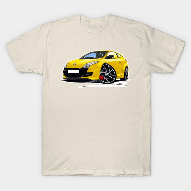 RenaultSport Megane 250 Yellow T-Shirt by y30man5